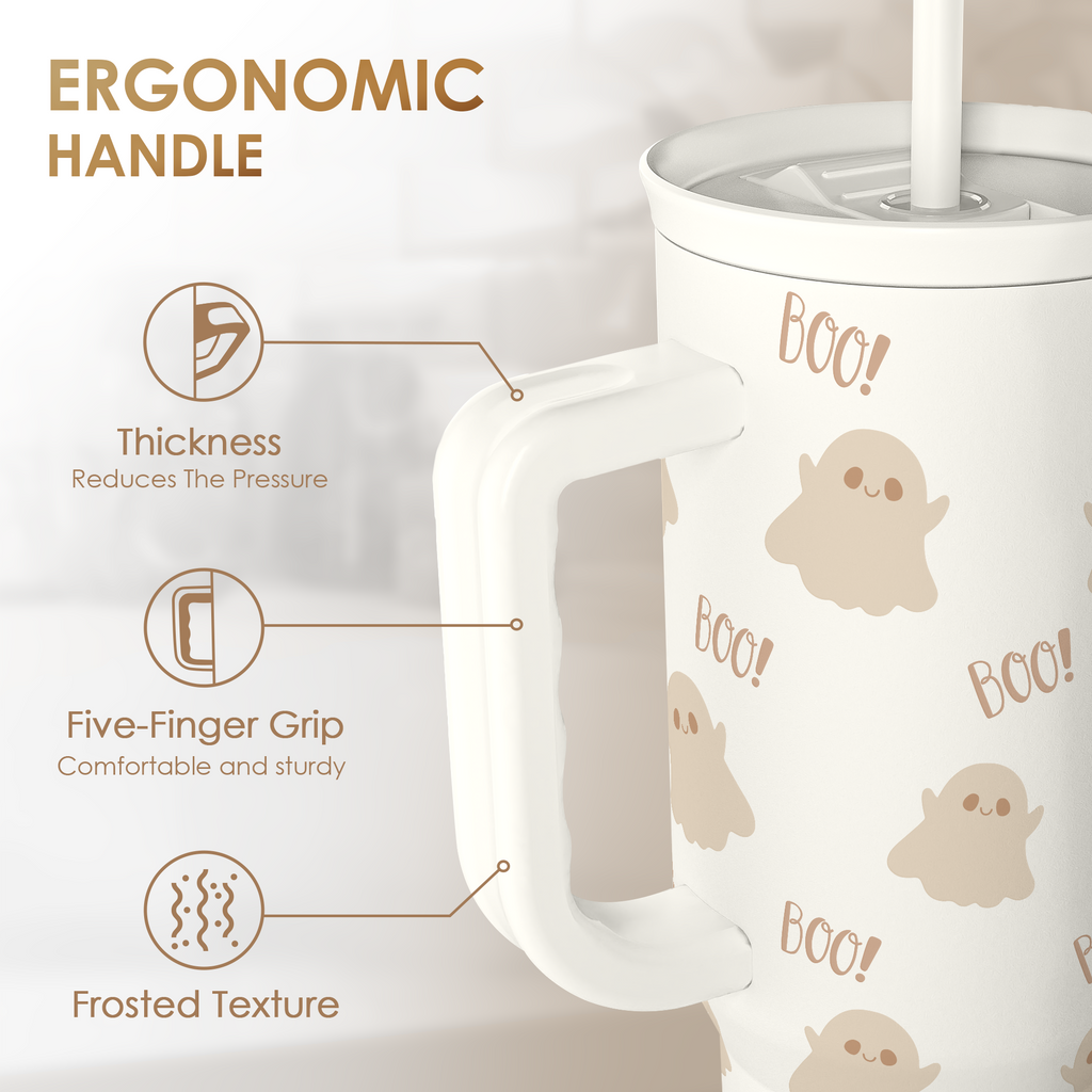 White Boo Slidemate | Slider Tumbler with Handle 40oz