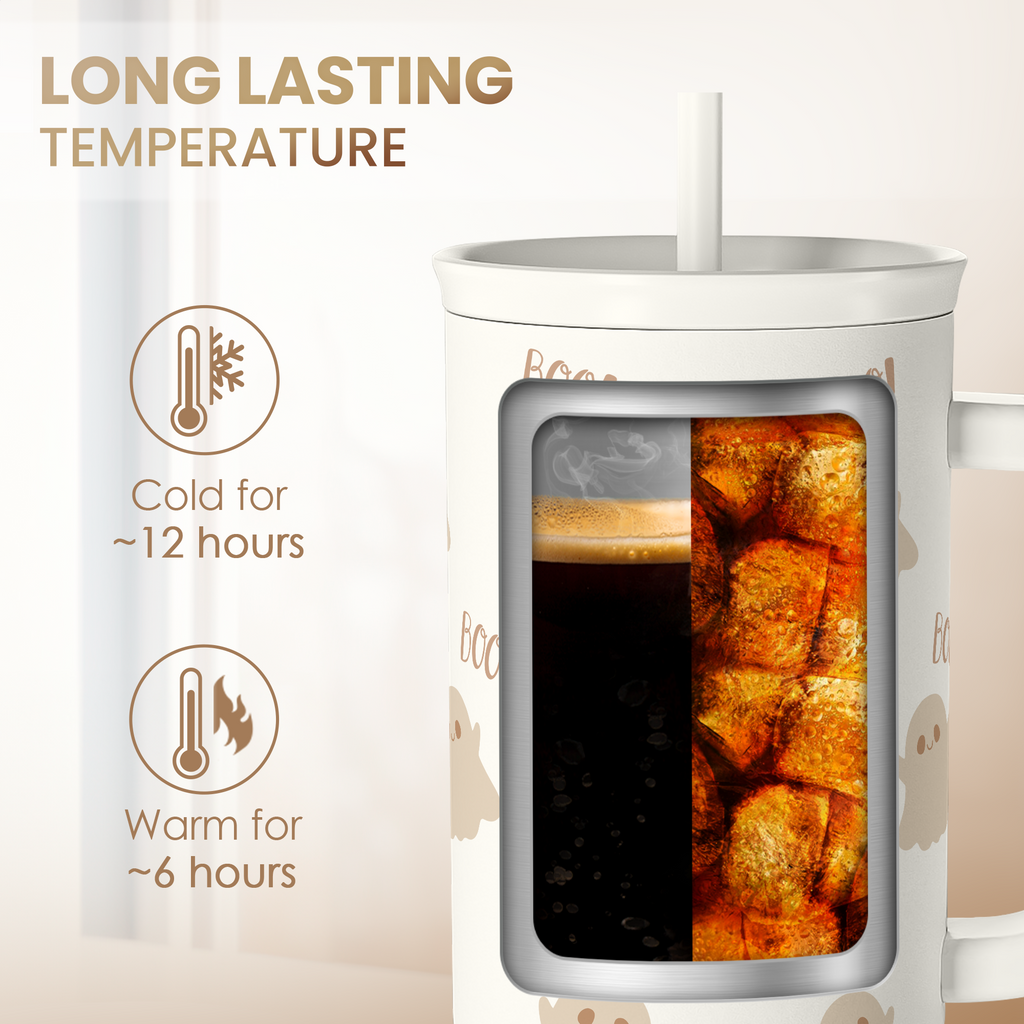 White Boo Slidemate | Slider Tumbler with Handle 40oz
