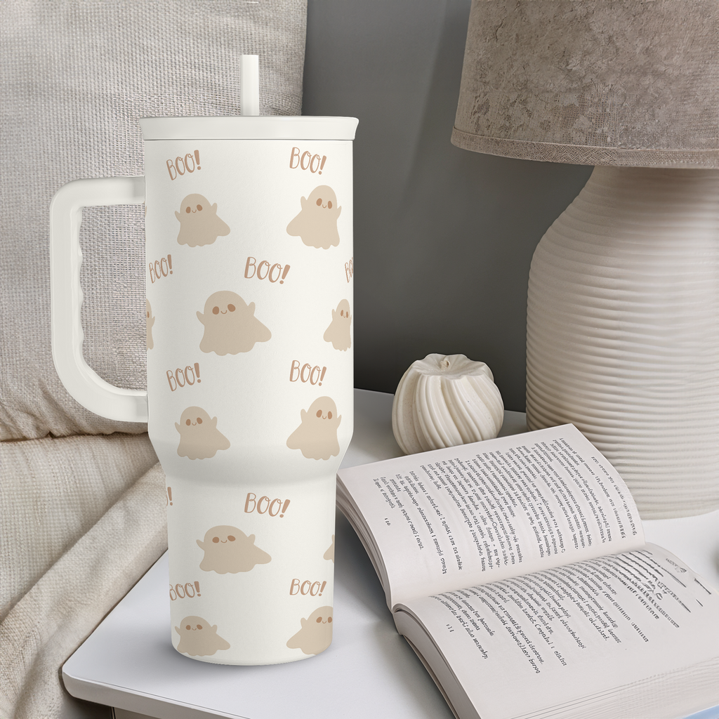 White Boo Slidemate | Slider Tumbler with Handle 40oz