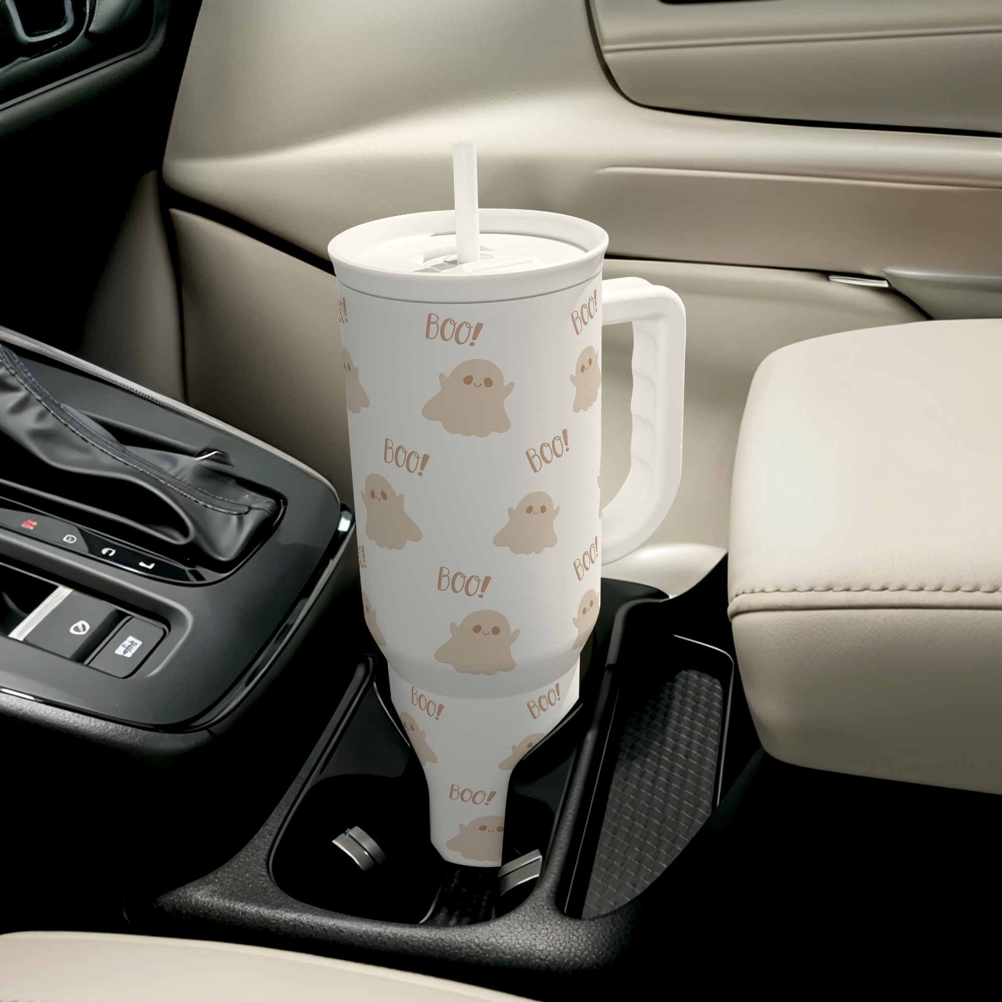 White Boo Slidemate | Slider Tumbler with Handle 40oz