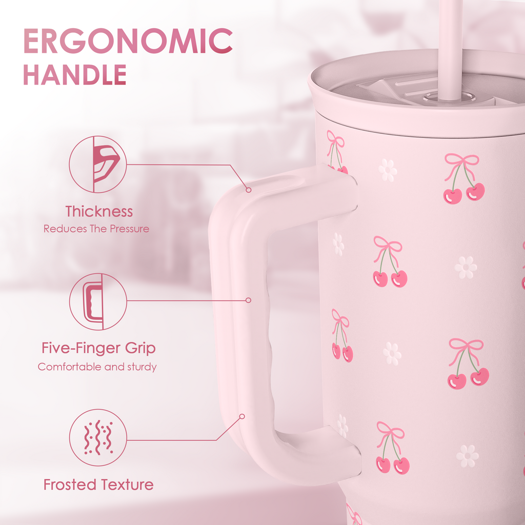 Pink Cherry Slidemate | Slider Tumbler with Handle 40oz