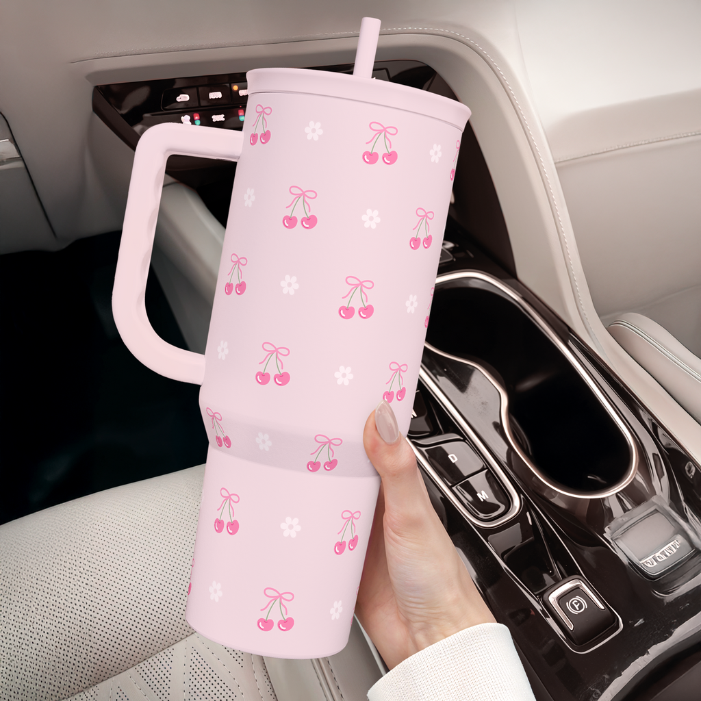 Pink Cherry Slidemate | Slider Tumbler with Handle 40oz