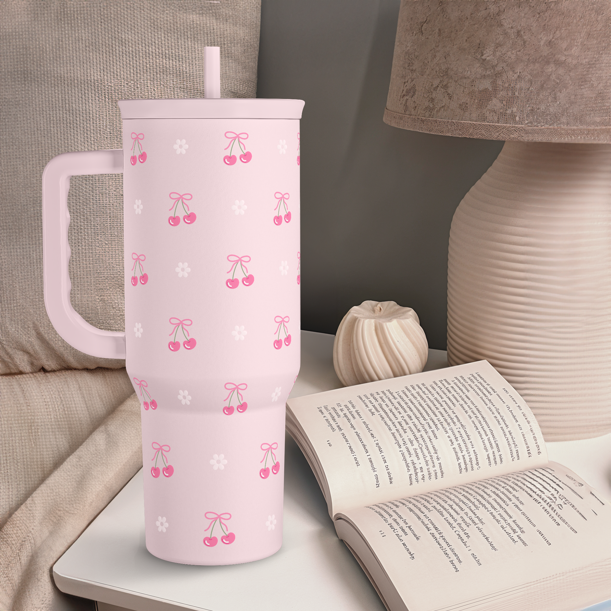 Pink Cherry Slidemate | Slider Tumbler with Handle 40oz