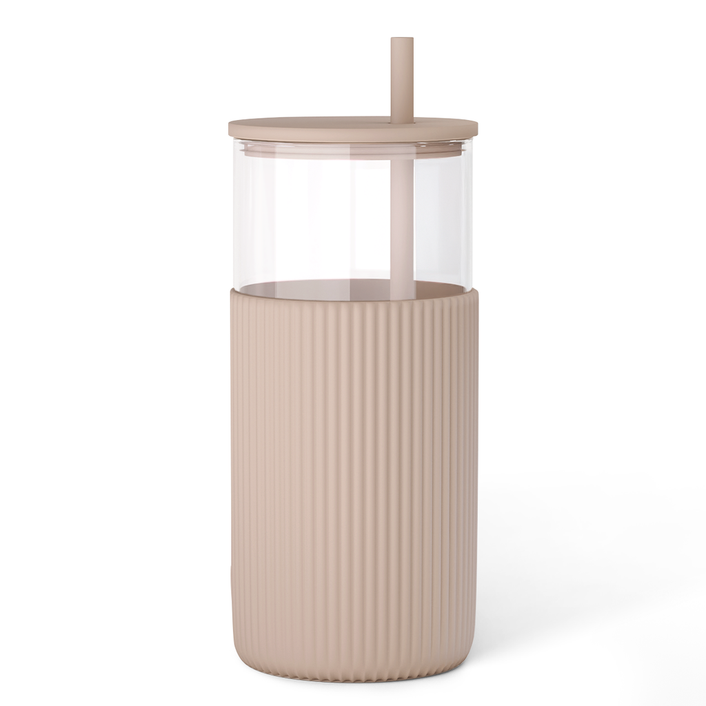 SipEssence Glass Tumbler with Silicone Sleeve 20oz