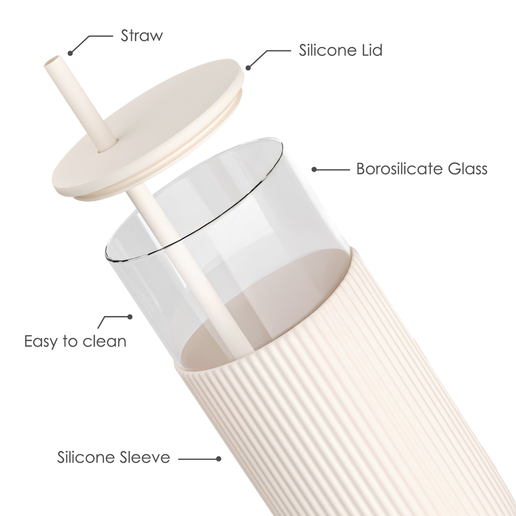 SipEssence Glass Tumbler with Silicone Sleeve 20oz