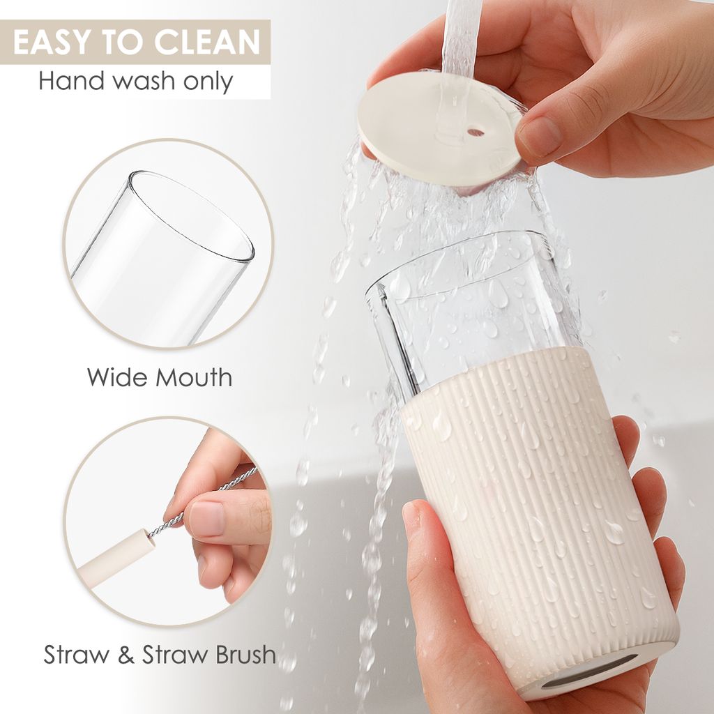 SipEssence Glass Tumbler with Silicone Sleeve 20oz