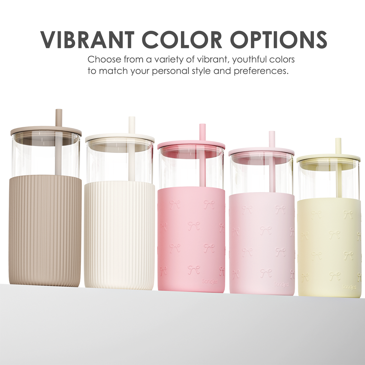 SipEssence Glass Tumbler with Silicone Sleeve 20oz