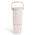 Beige Leopard TintFlip | Straw Lid Tumbler with Carry Handle 30oz