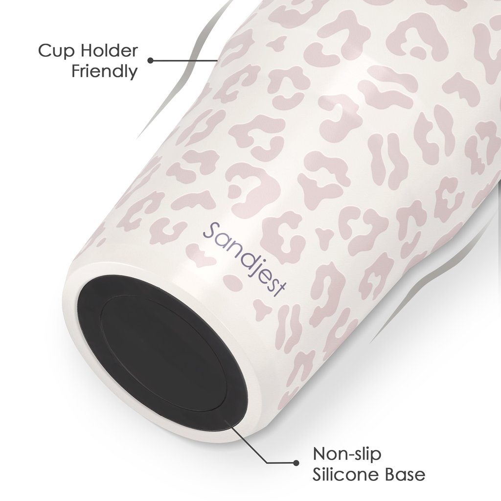 Beige Leopard TintFlip | Straw Lid Tumbler with Carry Handle 30oz