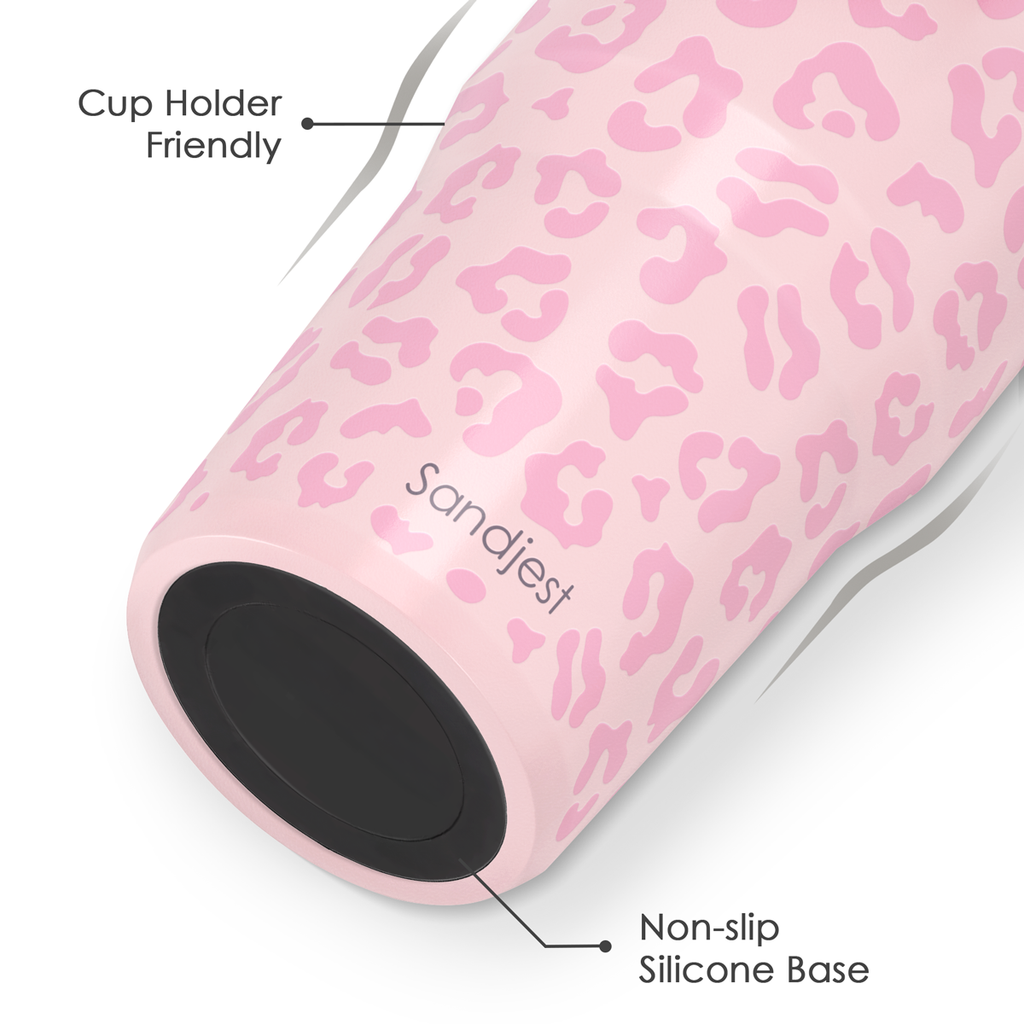 Pink Leopard TintFlip | Straw Lid Tumbler with Carry Handle 30oz