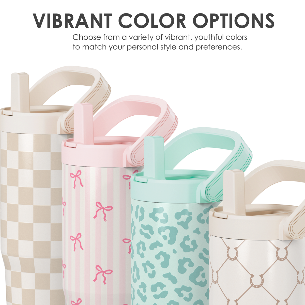 Mint Leopard TintFlip | Straw Lid Tumbler with Carry Handle 30oz