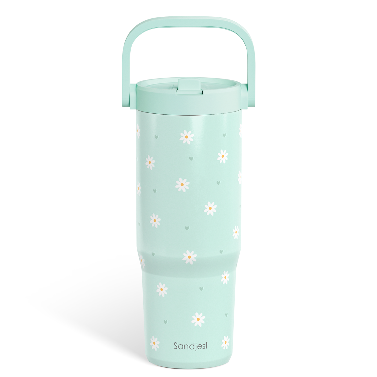 Mint Daisy TintFlip | Straw Lid Tumbler with Carry Handle 30oz