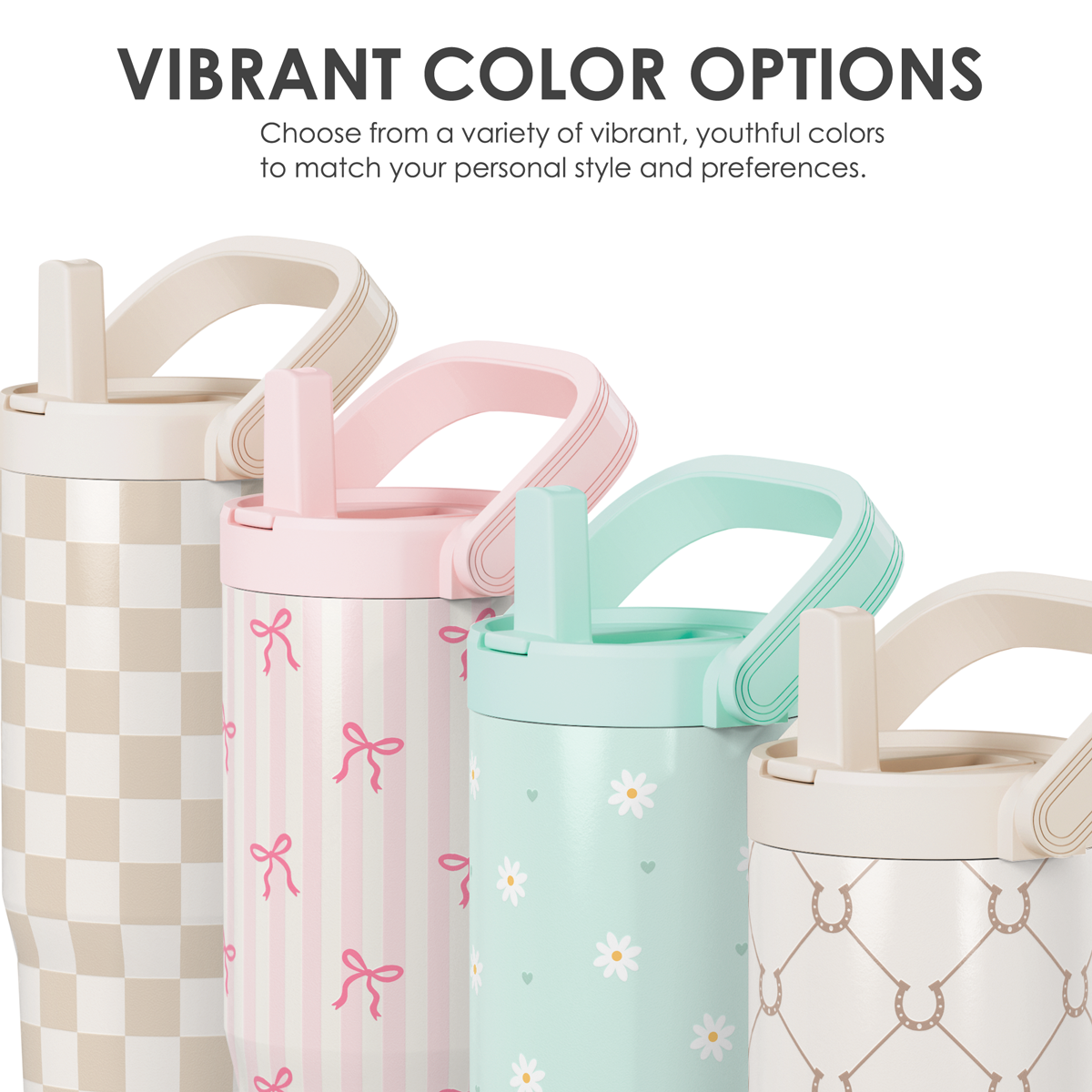Mint Daisy TintFlip | Straw Lid Tumbler with Carry Handle 30oz
