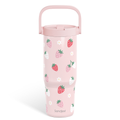 Pink Strawberry TintFlip | Straw Lid Tumbler with Carry Handle 30oz