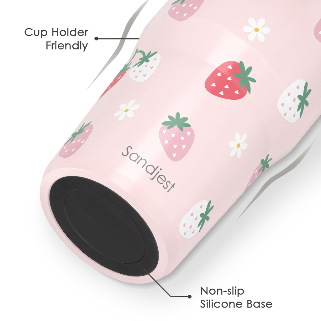 Pink Strawberry TintFlip | Straw Lid Tumbler with Carry Handle 30oz