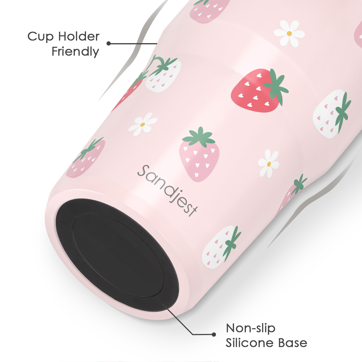 Pink Strawberry TintFlip | Straw Lid Tumbler with Carry Handle 30oz