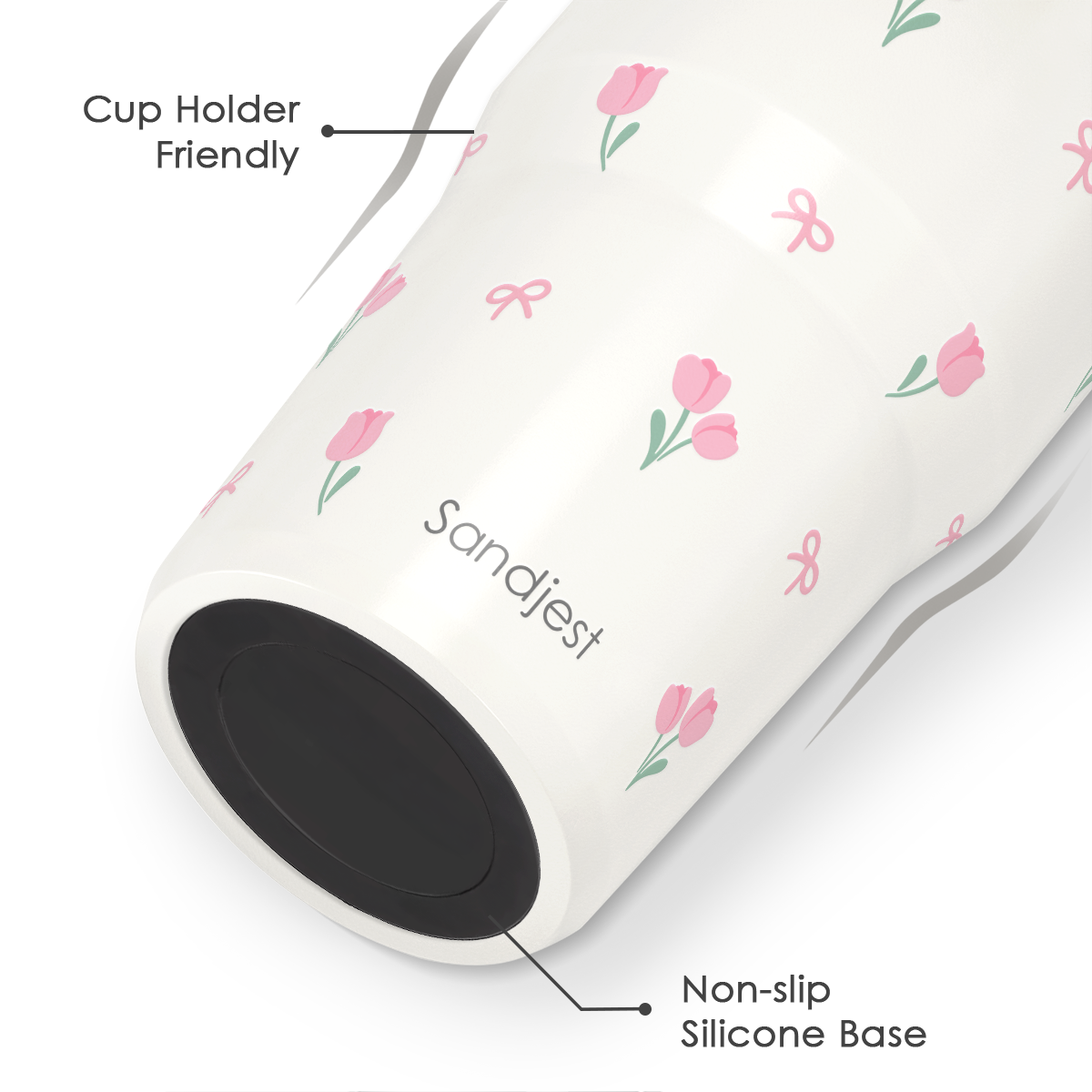 White Tulip TintFlip | Straw Lid Tumbler with Carry Handle 30oz