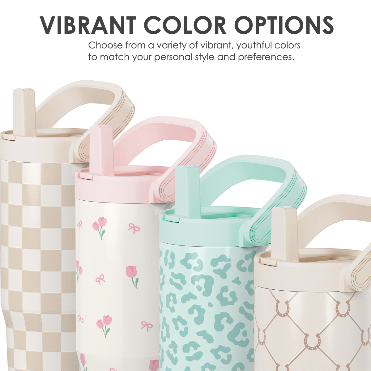White Tulip TintFlip | Straw Lid Tumbler with Carry Handle 30oz