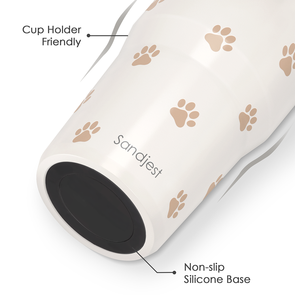 Brown Paw Print TintFlip | Straw Lid Tumbler with Carry Handle 30oz