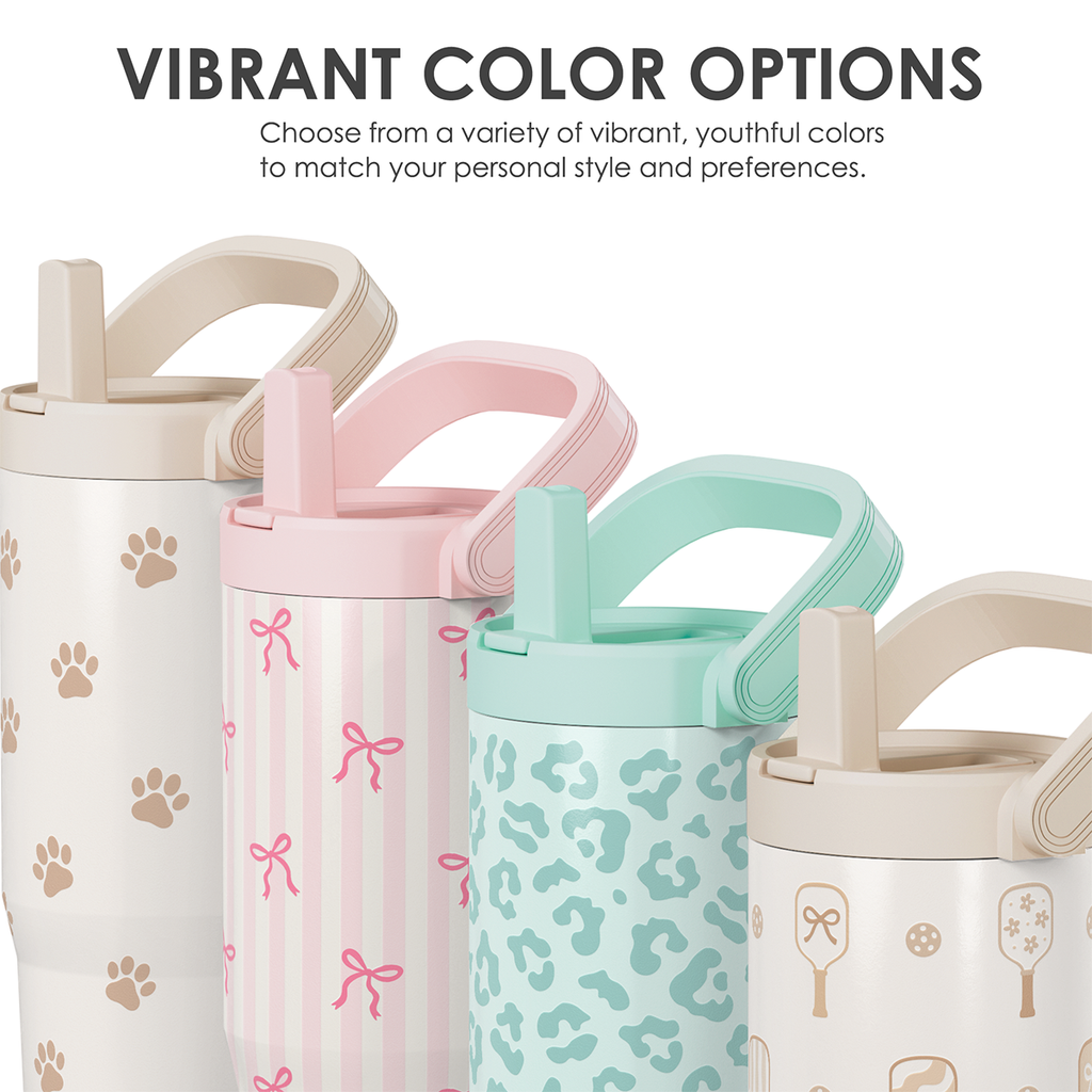 Brown Paw Print TintFlip | Straw Lid Tumbler with Carry Handle 30oz