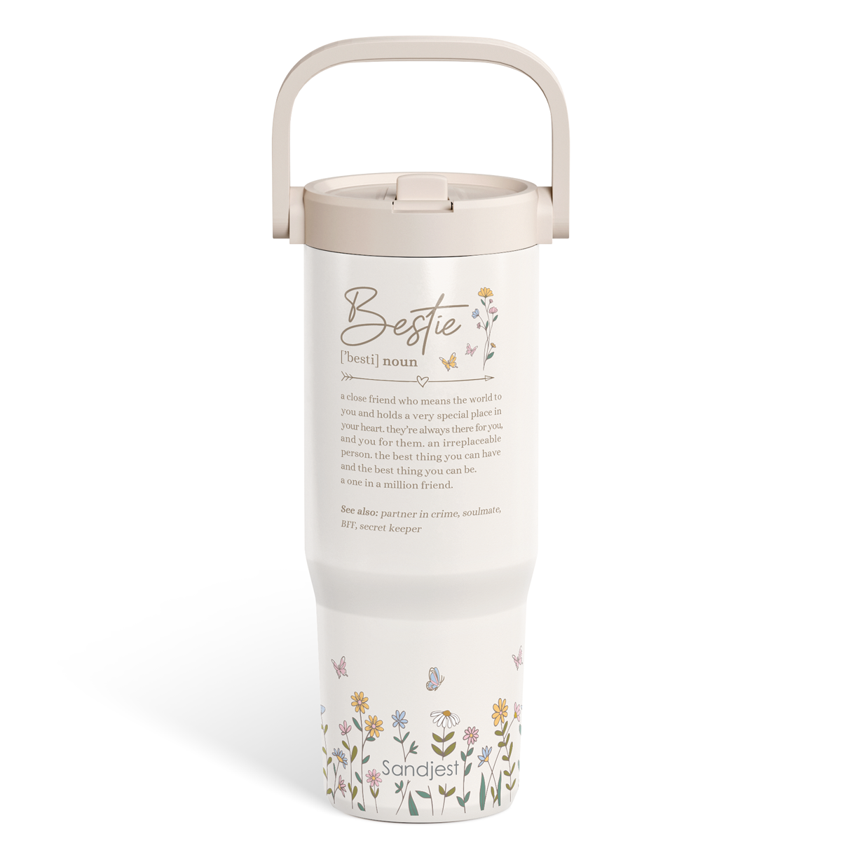 Brown Best Friend TintFlip | Straw Lid Tumbler with Carry Handle 30oz