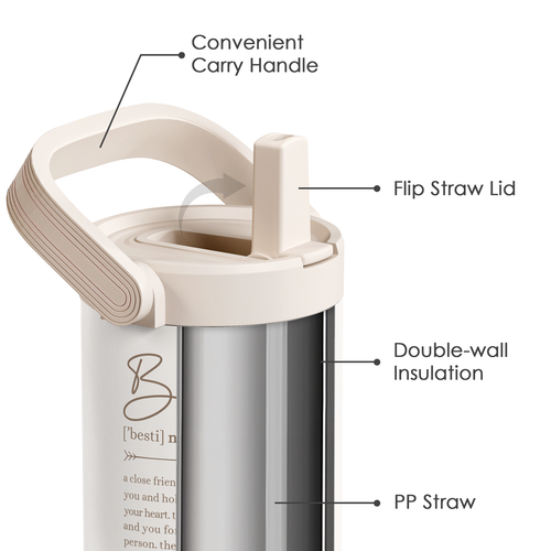 Brown Best Friend TintFlip | Straw Lid Tumbler with Carry Handle 30oz
