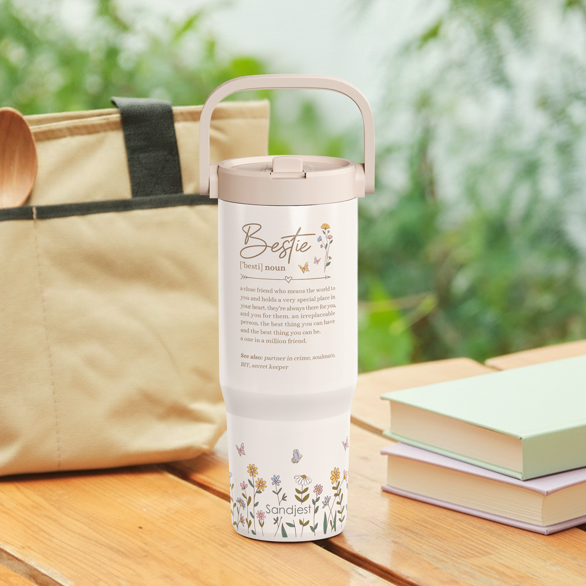 Brown Best Friend TintFlip | Straw Lid Tumbler with Carry Handle 30oz
