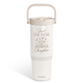 Brown Book Lover TintFlip | Straw Lid Tumbler with Carry Handle 30oz