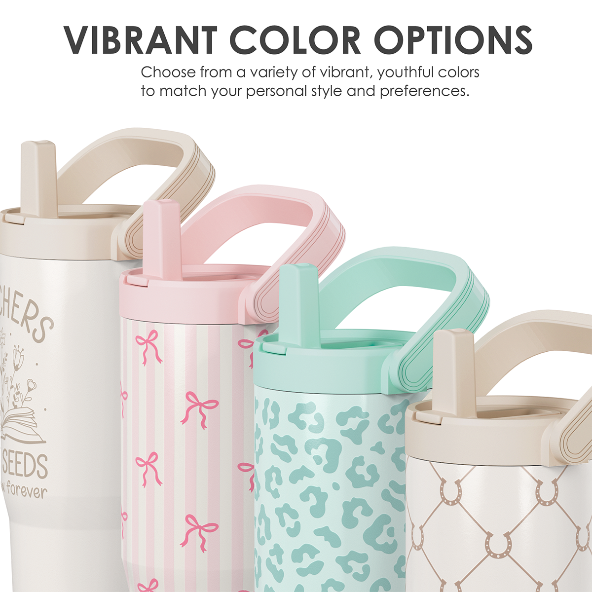 White Teacher TintFlip | Straw Lid Tumbler with Carry Handle 30oz