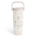 Brown Pickleball TintFlip | Straw Lid Tumbler with Carry Handle 30oz