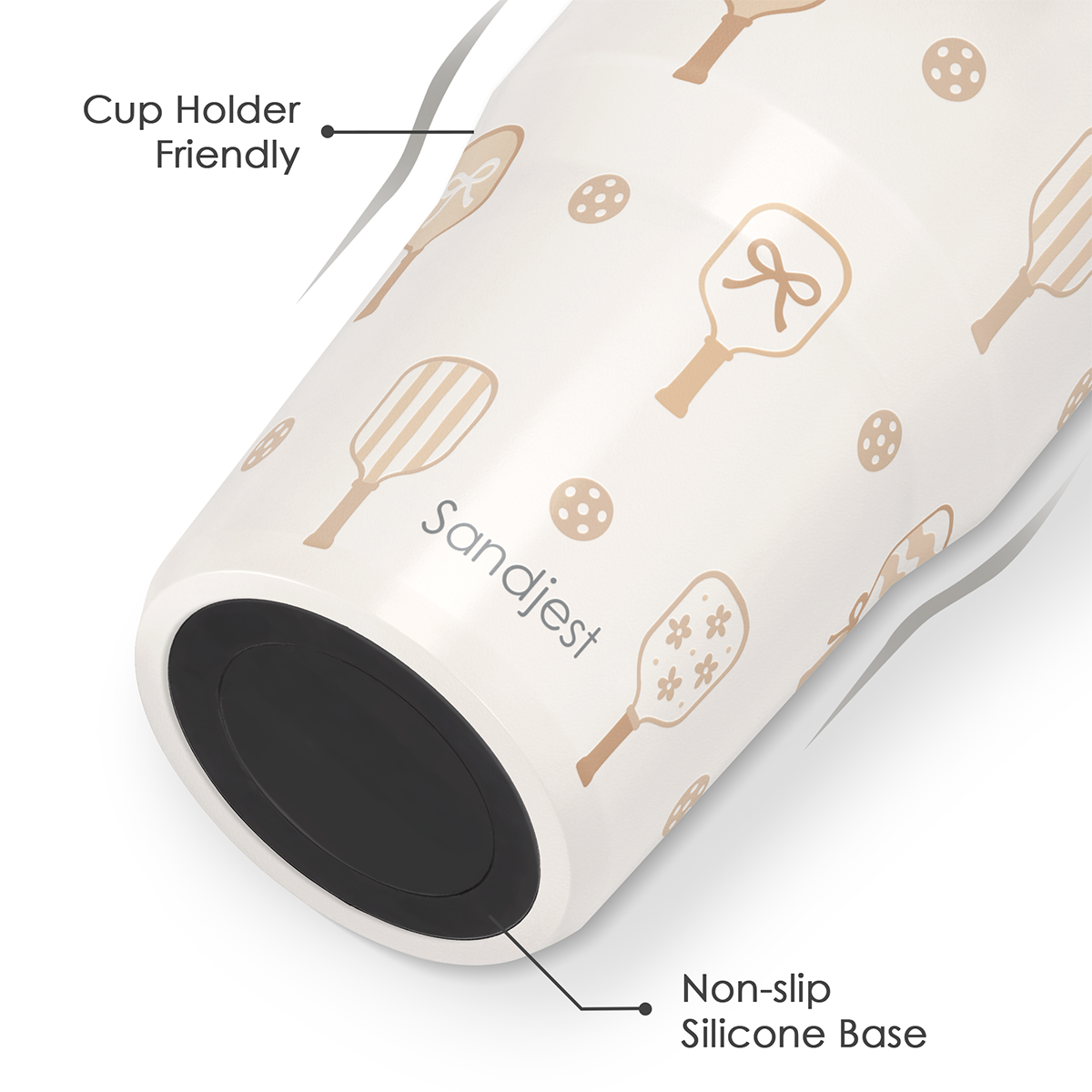 Brown Pickleball TintFlip | Straw Lid Tumbler with Carry Handle 30oz