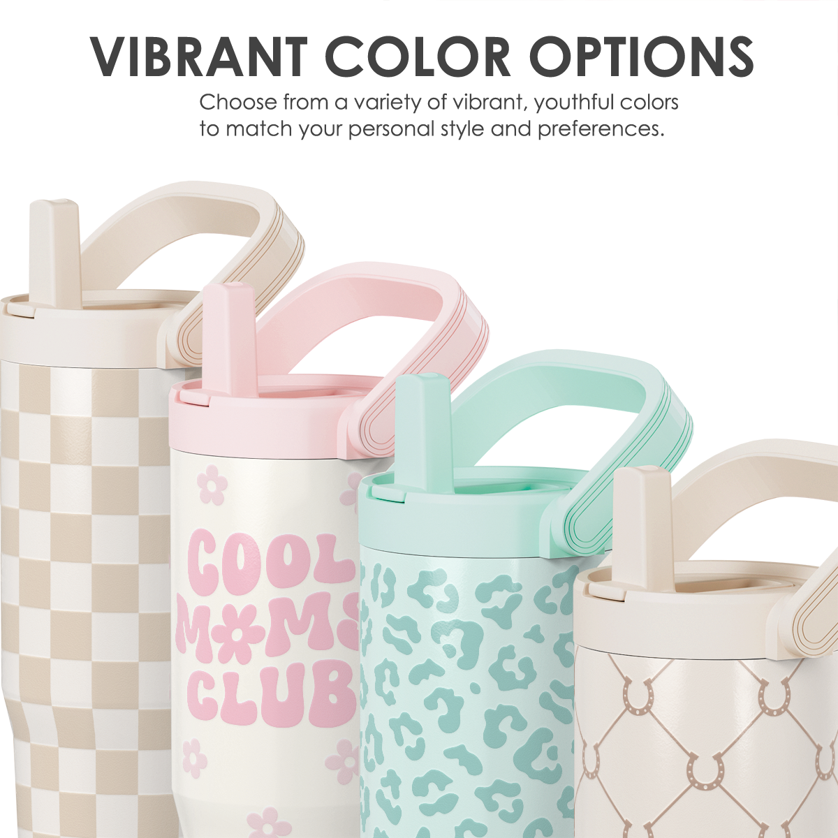 Pink Cool Mom Club TintFlip | Straw Lid Tumbler with Carry Handle 30oz