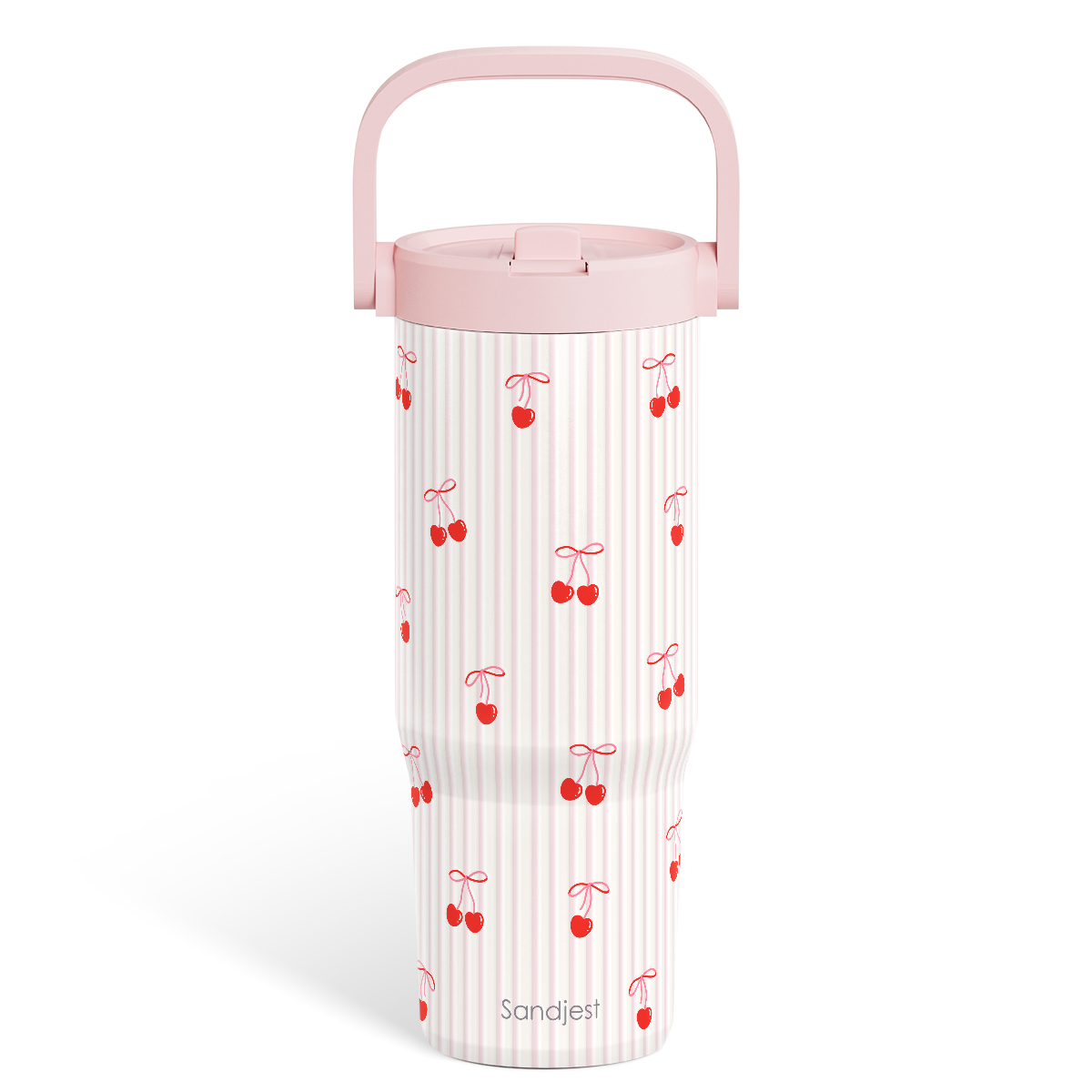 Pink Cherry TintFlip | Straw Lid Tumbler with Carry Handle 30oz