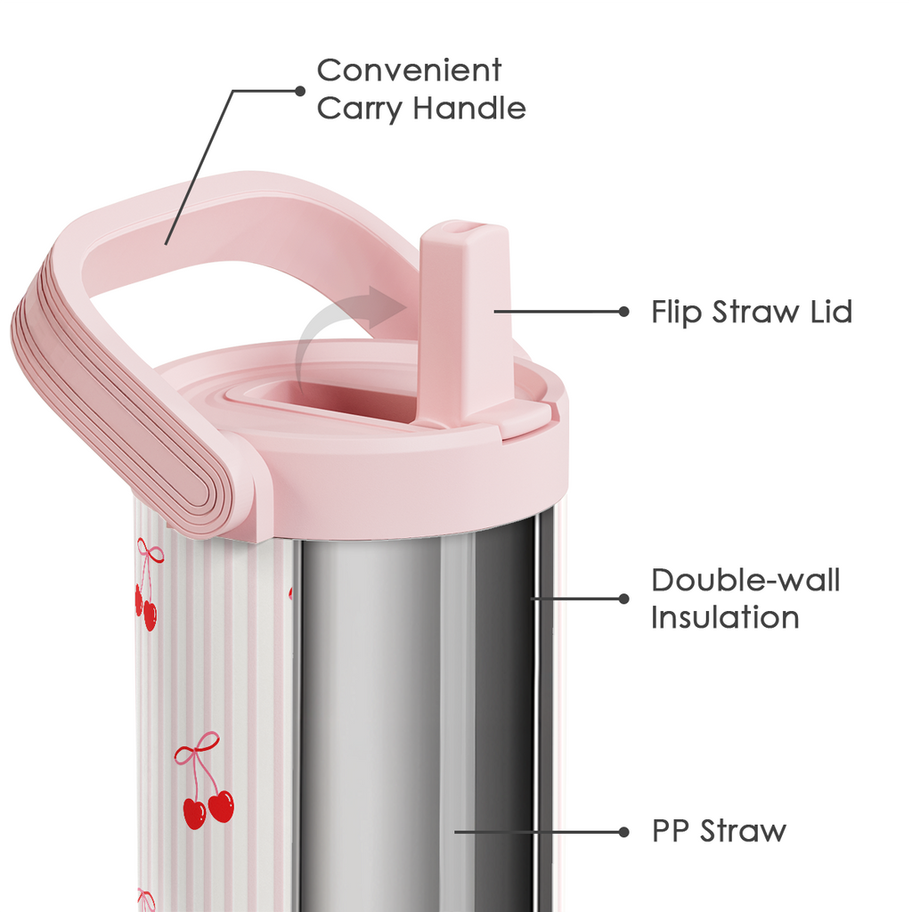 Pink Cherry TintFlip | Straw Lid Tumbler with Carry Handle 30oz