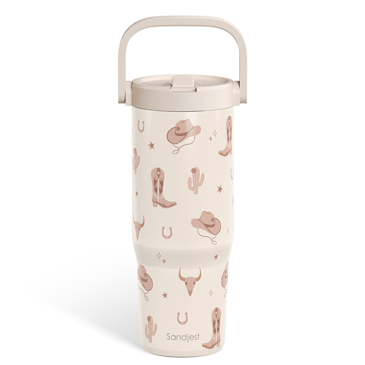 Brown Cowgirl TintFlip | Straw Lid Tumbler with Carry Handle 30oz