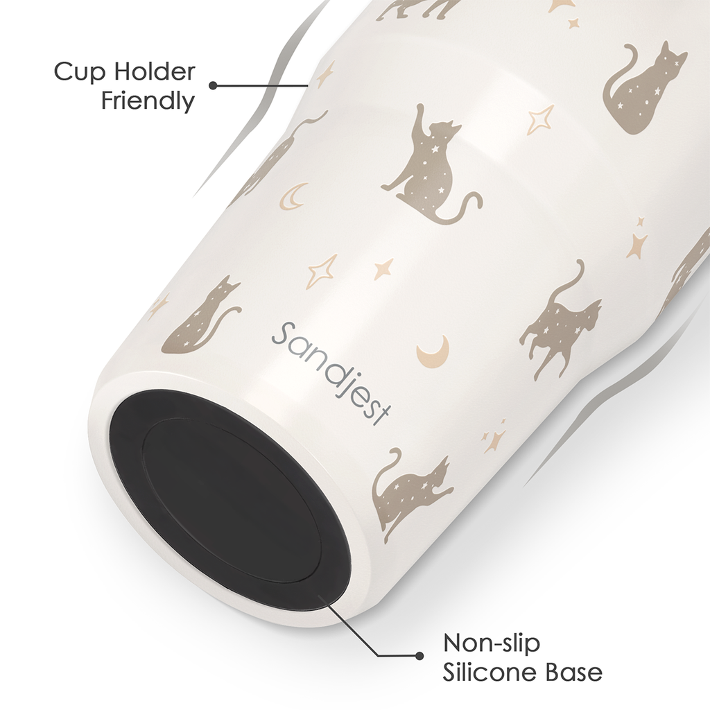 White Cat TintFlip | Straw Lid Tumbler with Carry Handle 30oz