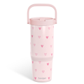 Pink Heart TintFlip | Straw Lid Tumbler with Carry Handle 30oz