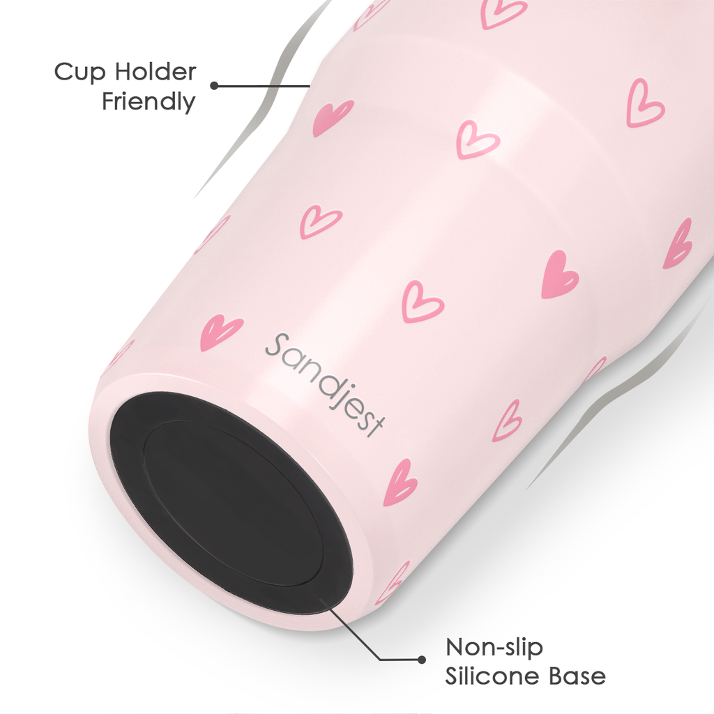 Pink Heart TintFlip | Straw Lid Tumbler with Carry Handle 30oz