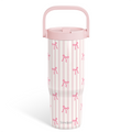Pink Bow TintFlip | Straw Lid Tumbler with Carry Handle 30oz