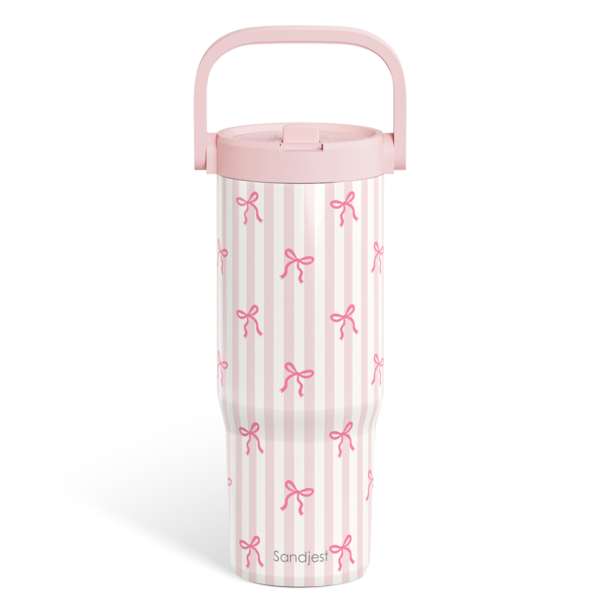 Pink Bow TintFlip | Straw Lid Tumbler with Carry Handle 30oz