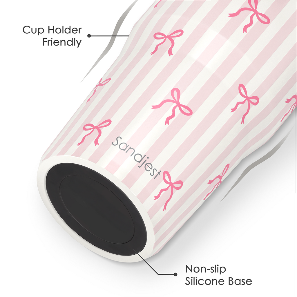 Pink Bow TintFlip | Straw Lid Tumbler with Carry Handle 30oz