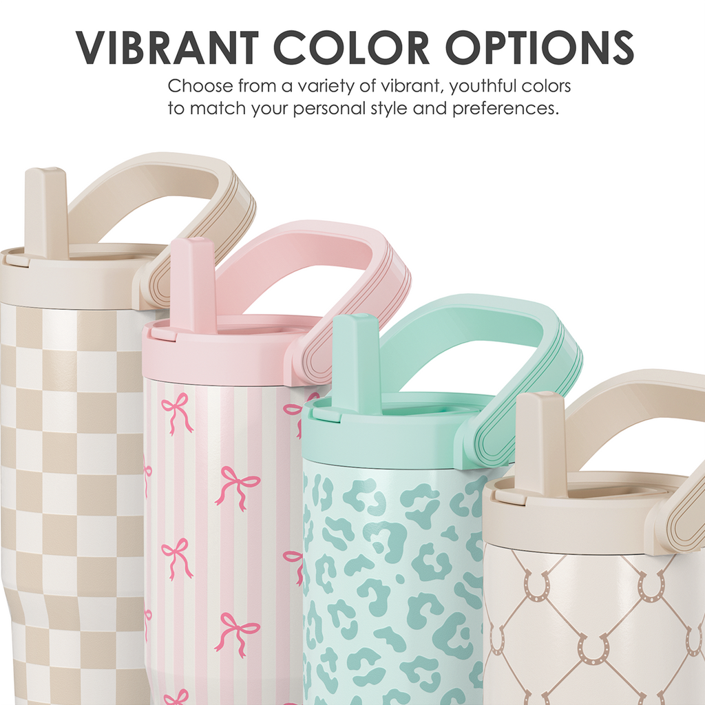Pink Bow TintFlip | Straw Lid Tumbler with Carry Handle 30oz