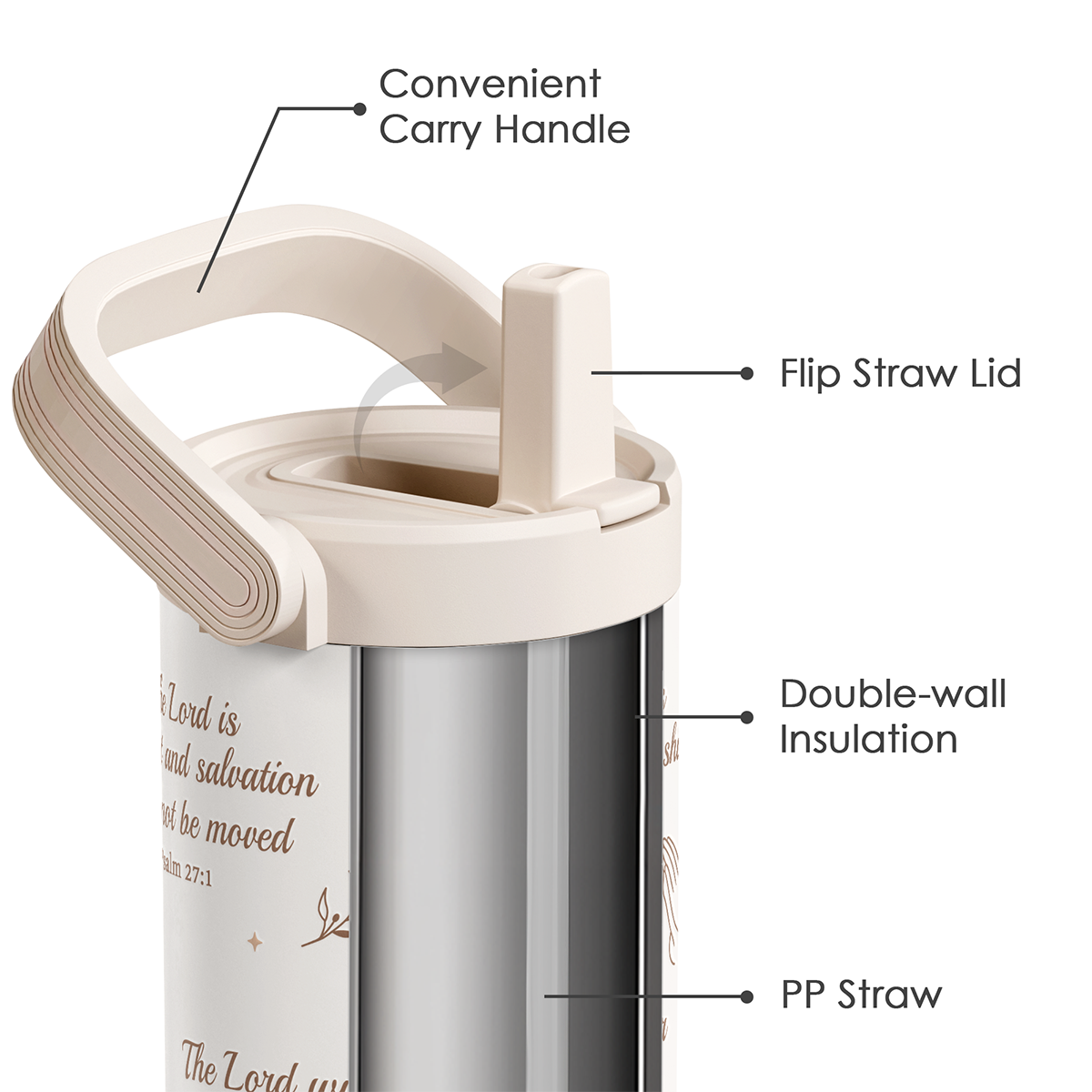 Brown Christian TintFlip | Straw Lid Tumbler with Carry Handle 30oz