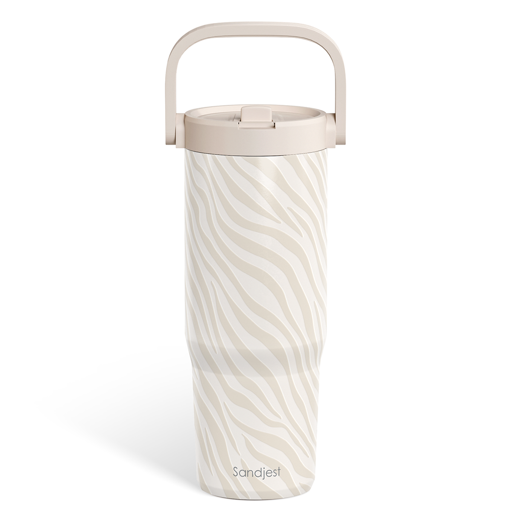 Brown Zebra TintFlip | Straw Lid Tumbler with Carry Handle 30oz
