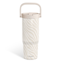 Brown Zebra TintFlip | Straw Lid Tumbler with Carry Handle 30oz