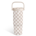 Brown Checker TintFlip | Straw Lid Tumbler with Carry Handle 30oz