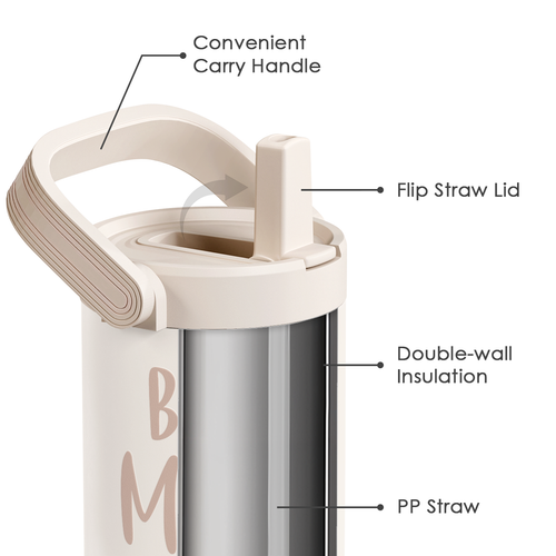 Brown Best Mom Ever TintFlip | Straw Lid Tumbler with Carry Handle 30oz