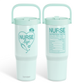 Mint Nurse TintFlip | Straw Lid Tumbler with Carry Handle 30oz