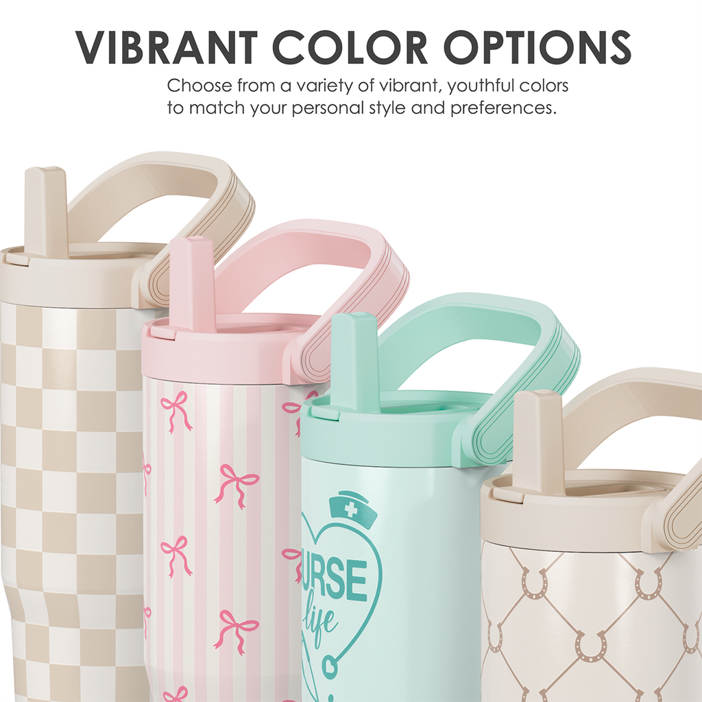 Mint Nurse TintFlip | Straw Lid Tumbler with Carry Handle 30oz