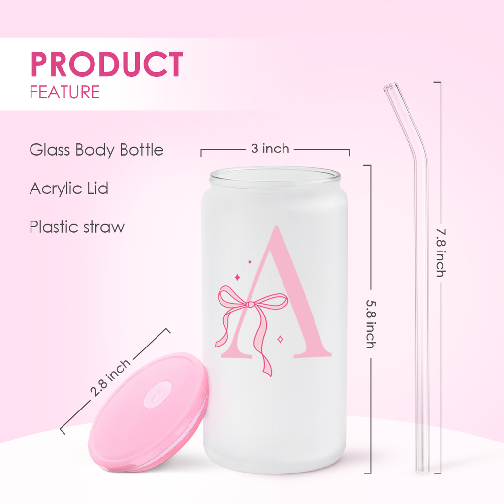 Monogram GlassGlow | Frosted Glass Tumbler 16oz
